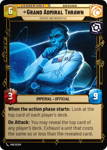 Grand Admiral Thrawn - Patient and Insightful (SOR) Rare Star Wars Unlimited Fantasy Flight Games