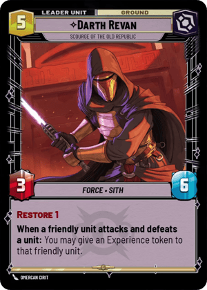 Darth Revan - Scourge of the Old Republic (LOF) Rare Fantasy Flight Games Standard Non-Foil