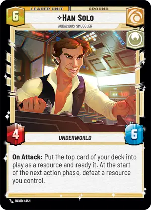 Han Solo - Audacious Smuggler (SOR) Rare Star Wars Unlimited Fantasy Flight Games