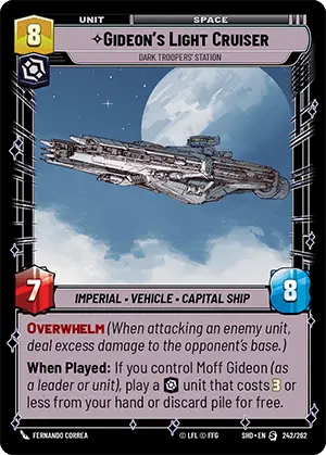 Gideon's Light Cruiser - Dark Troopers' Station (SHD) Starter Star Wars Unlimited Fantasy Flight Games Standard Non-Foil