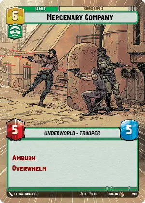 Mercenary Company (SHD) Common Star Wars Unlimited Fantasy Flight Games Hyperspace Non-Foil