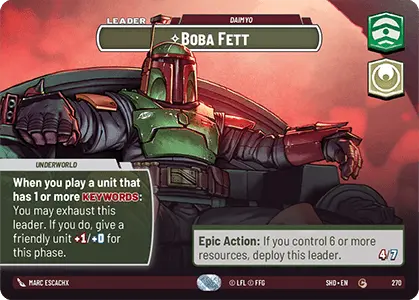 Boba Fett - Daimyo (SHD) Common Star Wars Unlimited Fantasy Flight Games Showcase Foil