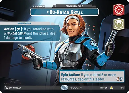 Bo-Katan Kryze - Princess In Exile (SHD) Rare Star Wars Unlimited Fantasy Flight Games Showcase Foil