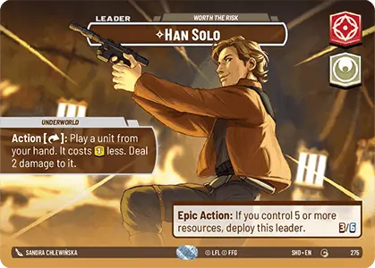 Han Solo - Worth the Risk (SHD) Common Star Wars Unlimited Fantasy Flight Games Showcase Foil