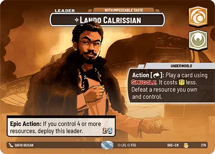 Lando Calrissian - With Impeccable Taste (SHD) Rare Star Wars Unlimited Fantasy Flight Games Showcase Foil