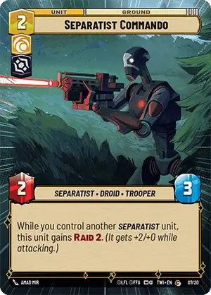 Separatist Commando (TWI) Starter Star Wars Unlimited Fantasy Flight Games Hyperspace Non-Foil