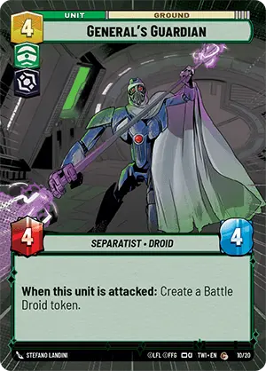 General's Guardian (TWI) Starter Star Wars Unlimited Fantasy Flight Games Hyperspace Non-Foil