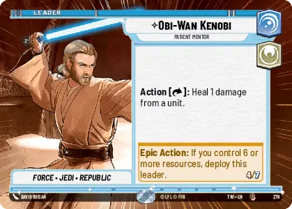Obi-Wan Kenobi - Patient Mentor (TWI) Common Star Wars Unlimited Fantasy Flight Games Hyperspace Non-Foil