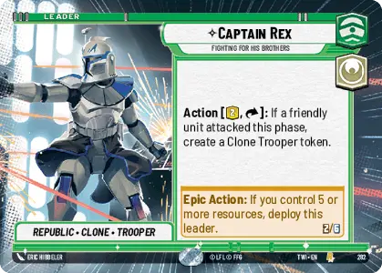 Captain Rex - Fighting for his Brothers (TWI) Rare Star Wars Unlimited Fantasy Flight Games Hyperspace Non-Foil
