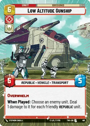Low Altitude Gunship (TWI) Uncommon Star Wars Unlimited Fantasy Flight Games Hyperspace Non-Foil