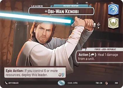 Obi-Wan Kenobi - Patient Mentor (TWI) Common Star Wars Unlimited Fantasy Flight Games Showcase Foil
