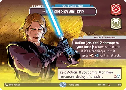 Anakin Skywalker - What it takes to win (TWI) Common Star Wars Unlimited Fantasy Flight Games Showcase Foil