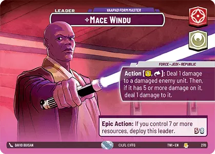 Mace Windu - Vaapad For Master (TWI) Rare Star Wars Unlimited Fantasy Flight Games Showcase Foil