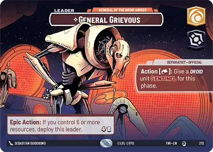 General Grievous - General of the Droid Armies (TWI) Starter Star Wars Unlimited Fantasy Flight Games Showcase Foil