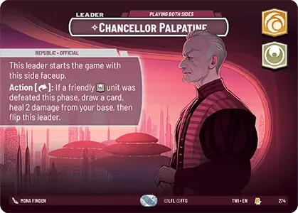 Chancellor Palpatine - Playing Both Sides (TWI) Rare Star Wars Unlimited Fantasy Flight Games Showcase Foil