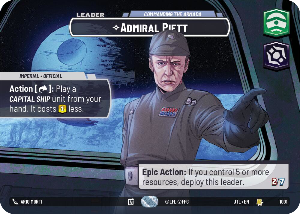 Admiral Piett - Commanding the Armada (JTL) Rare Fantasy Flight Games Showcase Foil