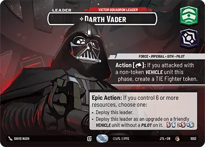 Darth Vader - Victor Squadron Leader (JTL) Common Fantasy Flight Games Showcase Foil