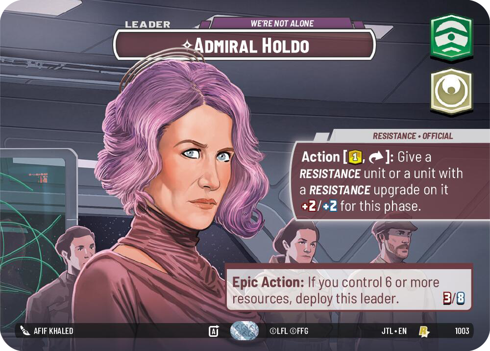 Admiral Holdo - We're Not Alone (JTL) Rare Fantasy Flight Games Showcase Foil