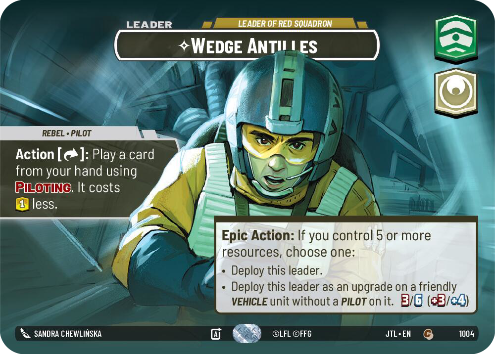 Wedge Antilles - Leader of Red Squadron (JTL) Common Fantasy Flight Games Showcase Foil