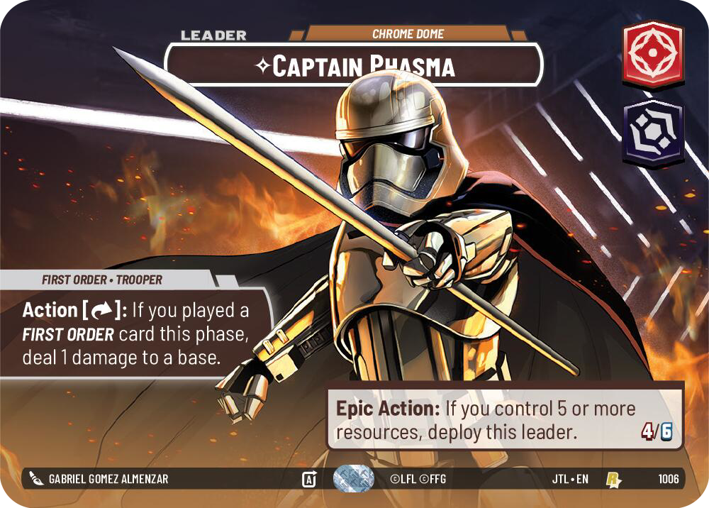 Captain Phasma - Chrome Dome (JTL) Rare Fantasy Flight Games Showcase Foil
