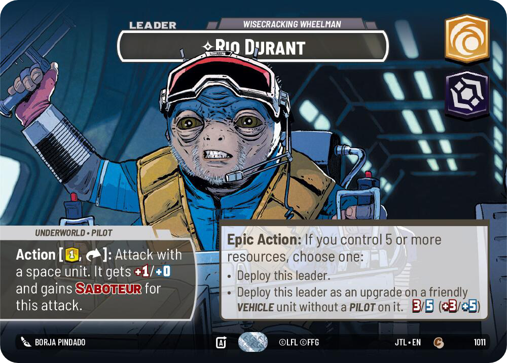 Rio Durant - Wisecracking Wheelman (JTL) Common Fantasy Flight Games Showcase Foil