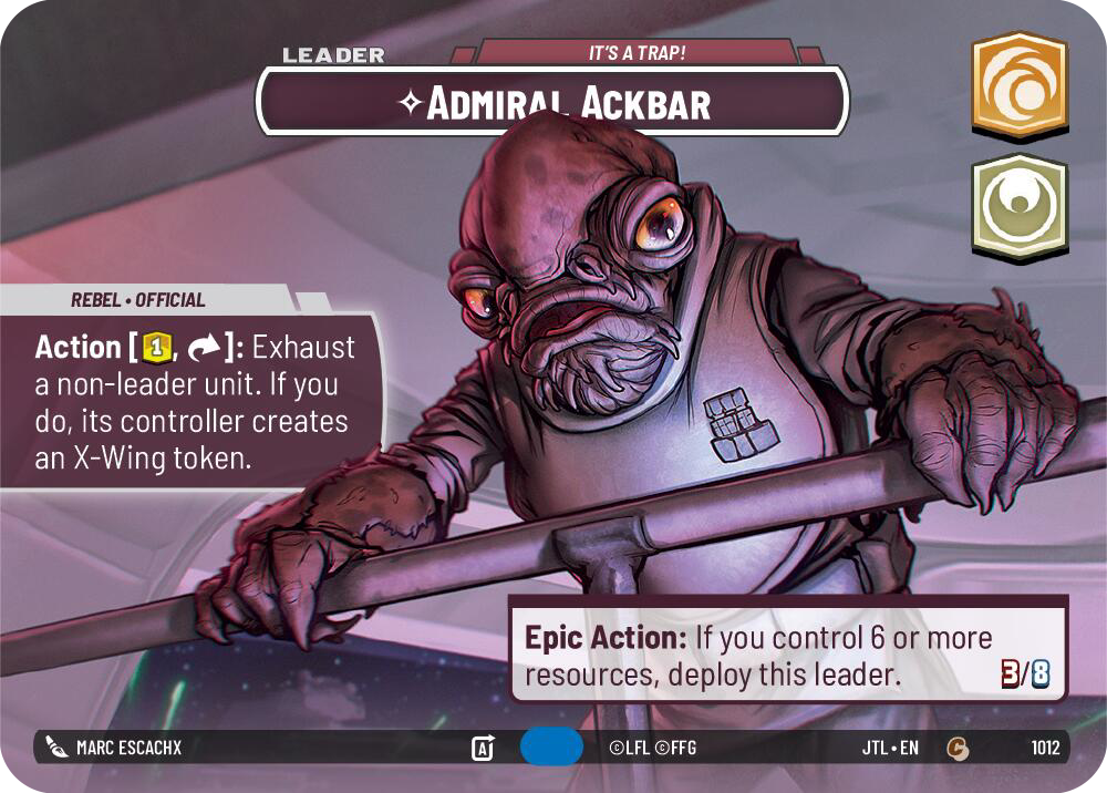 Admiral Ackbar - It's A Trap! (JTL) Common Fantasy Flight Games Showcase Foil