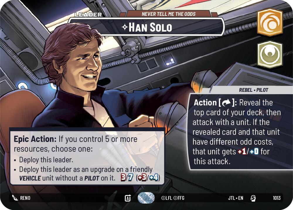 Han Solo - Never Tell Me the Odds (JTL) Starter Fantasy Flight Games Showcase Foil