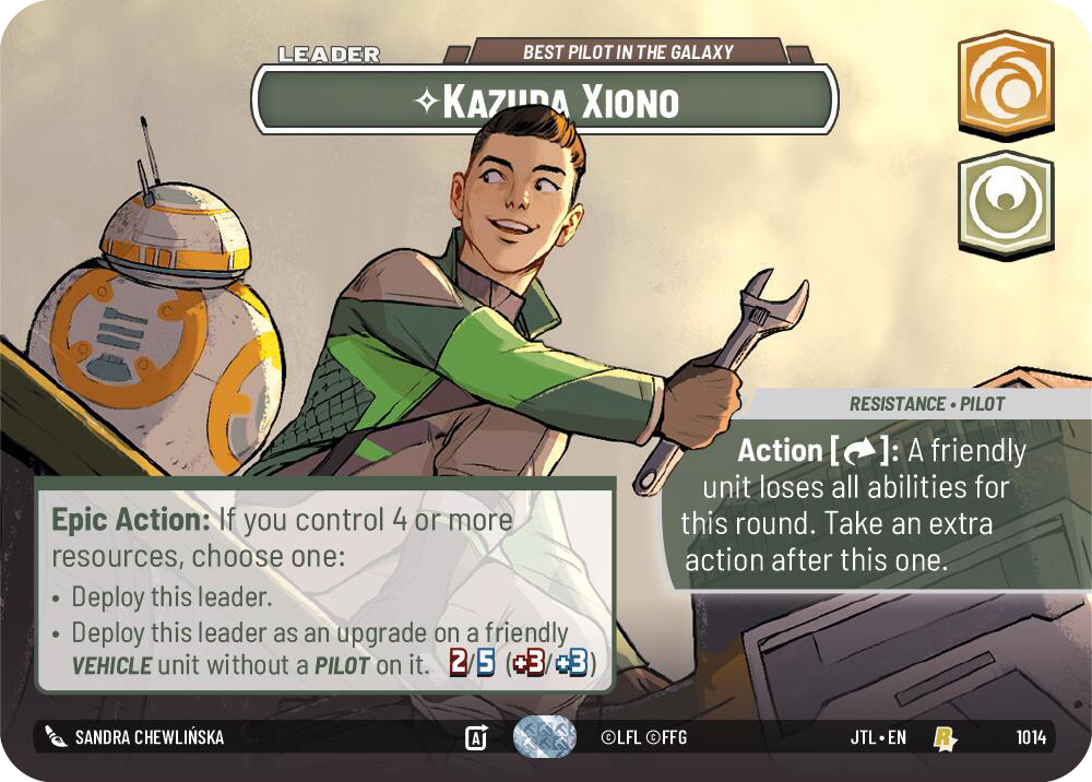 Kazuda Xiono - Best Pilot in the Galaxy (JTL) Rare Fantasy Flight Games Showcase Foil