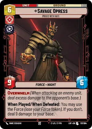 Savage Opress - Imbued With Hate (LOF) Uncommon Fantasy Flight Games Standard Non-Foil