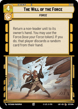 The Will of the Force (LOF) Common Fantasy Flight Games Standard Non-Foil