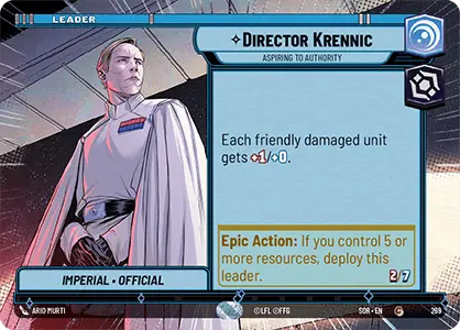 Director Krennic - Aspiring to Authority Star Wars Unlimited Fantasy Flight Games Hyperspace Non-Foil