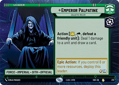 Emperor Palpatine - Galactic Ruler (SOR) Rare Star Wars Unlimited Fantasy Flight Games Hyperspace Non-Foil