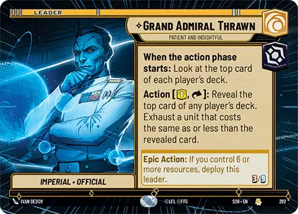 Grand Admiral Thrawn - Patient and Insightful (SOR) Rare Star Wars Unlimited Fantasy Flight Games Hyperspace Non-Foil