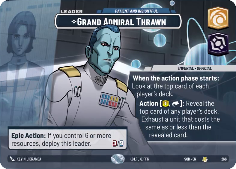 Grand Admiral Thrawn - Patient and Insightful (SOR) Rare Star Wars Unlimited Fantasy Flight Games Showcase Foil