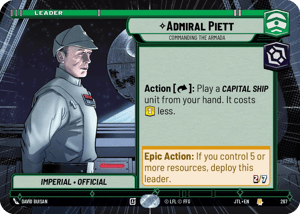 Admiral Piett - Commanding the Armada (JTL) Rare Fantasy Flight Games Hyperspace Non-Foil