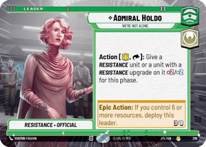 Admiral Holdo - We're Not Alone (JTL) Rare Fantasy Flight Games Hyperspace Non-Foil