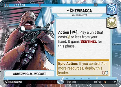Chewbacca - Walking Carpet (SOR) Common Star Wars Unlimited Fantasy Flight Games Hyperspace Non-Foil