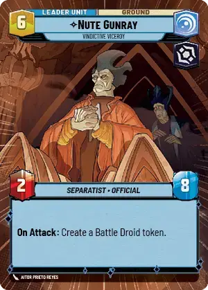 Nute Gunray - Vindictive Viceroy (TWI) Common Star Wars Unlimited Fantasy Flight Games