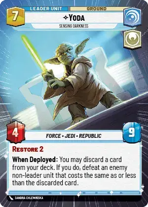 Yoda - Sensing Darkness (TWI) Rare Star Wars Unlimited Fantasy Flight Games