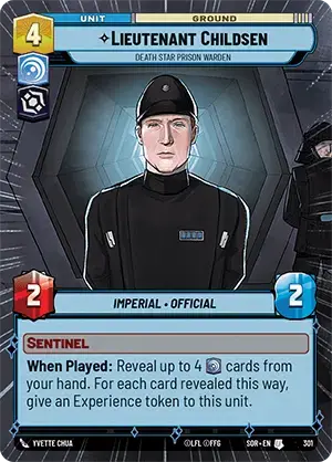 Lieutenant Childsen - Death Star Prison Warden (SOR) Uncommon Star Wars Unlimited Fantasy Flight Games Hyperspace Non-Foil