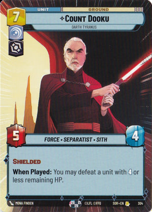 Count Dooku - Darth Tyrannus (SOR) Rare Star Wars Unlimited Fantasy Flight Games Hyperspace Non-Foil