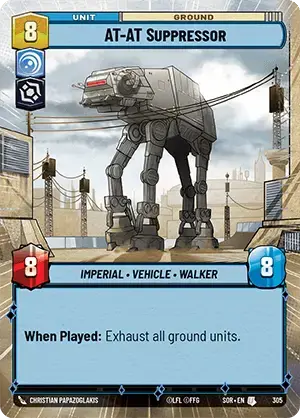 AT-AT Suppressor (SOR) Uncommon Star Wars Unlimited Fantasy Flight Games Hyperspace Non-Foil
