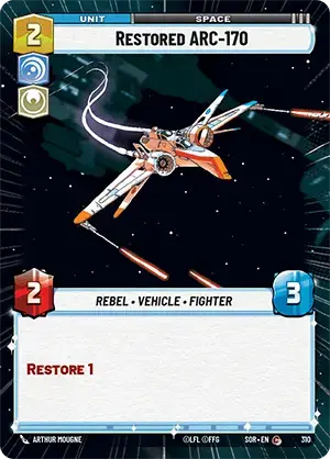 Restored ARC-170 (SOR) Common Star Wars Unlimited Fantasy Flight Games Hyperspace Non-Foil