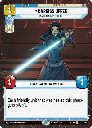 Barriss Offee - Unassuming Apprentice (TWI) Rare Star Wars Unlimited Fantasy Flight Games Hyperspace Non-Foil