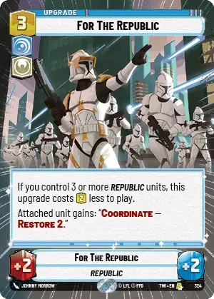 For the Republic (TWI) Rare Star Wars Unlimited Fantasy Flight Games Hyperspace Non-Foil