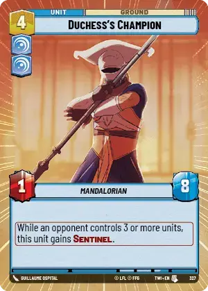 Duchess's Champion (TWI) Uncommon Star Wars Unlimited Fantasy Flight Games Hyperspace Non-Foil