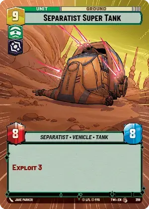 Separatist Super Tank (TWI) Common Star Wars Unlimited Fantasy Flight Games Hyperspace Non-Foil