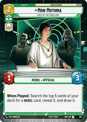 Mon Mothma - Voice of the Rebellion (SOR) Uncommon Star Wars Unlimited Fantasy Flight Games Hyperspace Non-Foil