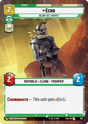 Echo - Valiant ARC Trooper (TWI) Uncommon Star Wars Unlimited Fantasy Flight Games Hyperspace Non-Foil