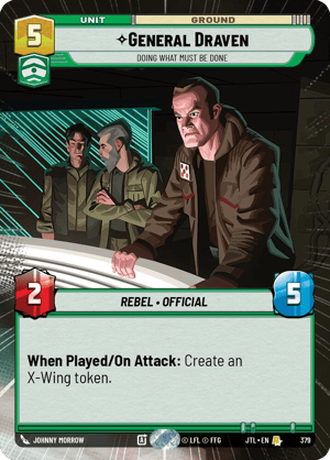 General Draven - Doing What Must Be Done (JTL) Rare Fantasy Flight Games Hyperspace Non-Foil